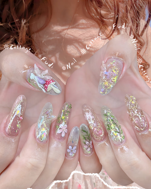 Opal Forest Press-on Nails – Exclusively handcrafted by artist Fudinail | OA12DL