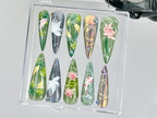 Koi Fish Nail Art by DoryNails | Japanese Pond Acrylic Nails | Water Garden Nail Art | Zen Inspired Fake Nails | Nature Aesthetic | OB808YK