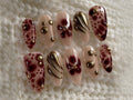 Golden Glam Leopard Press On Nails | Bold and Elegant Leopard Fake Nails | Wild Glamour Nail Art | Classy Nail Polish | Chic Nails | OB524Y