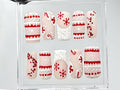 Matte Christmas Press On Nails | Handmade Winter Holiday Fake Nails | Candy Cane & Snowflake Nail Polish | Cozy Sweater Style Nails | OC669Y